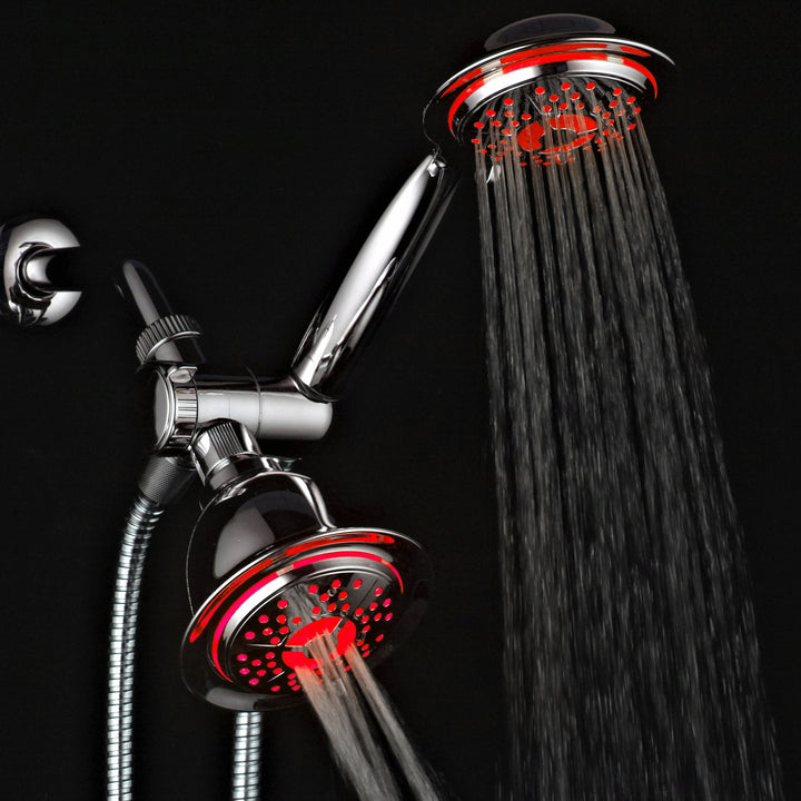 PowerSpa LED Shower System Chrome 3-Way Twin with Air Turbo Pressure Boost Image 4