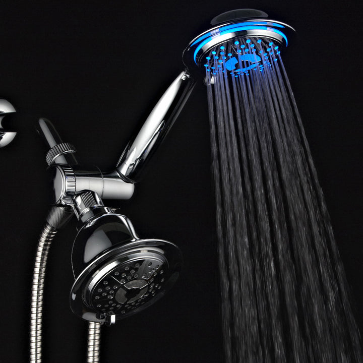 PowerSpa LED Shower System Chrome 3-Way Twin with Air Turbo Pressure Boost Image 5