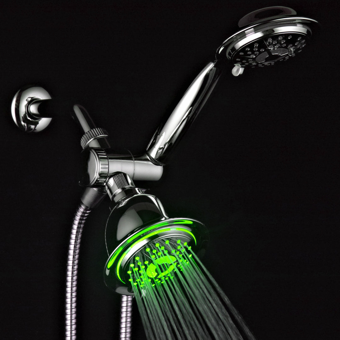 PowerSpa LED Shower System Chrome 3-Way Twin with Air Turbo Pressure Boost Image 6