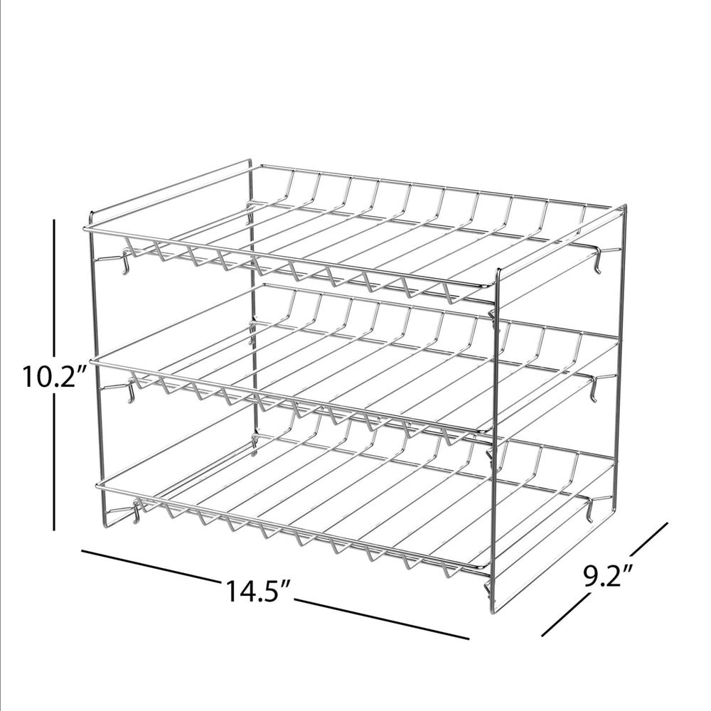 3 Tier Can Dispenser Stackable Can Organizer Rack Solid Metal for Kitchen Pantry Image 2