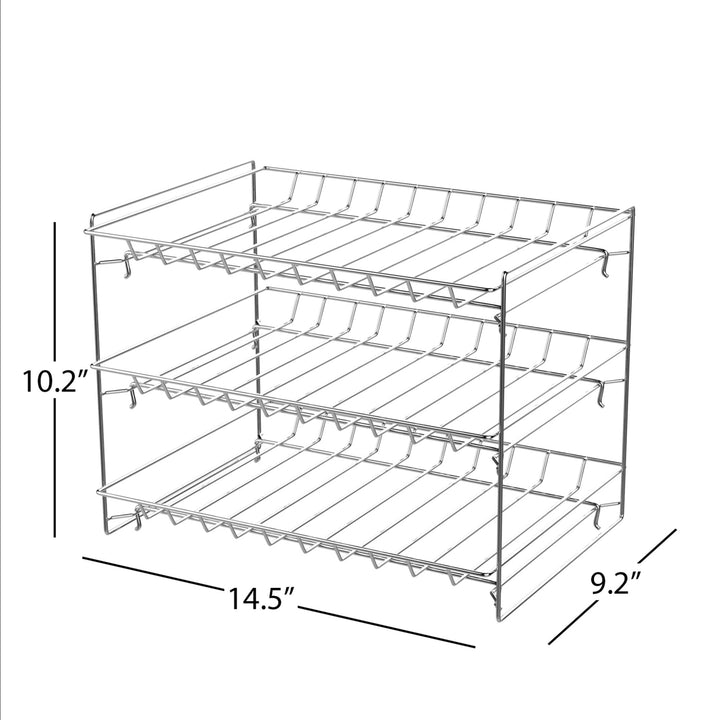 3 Tier Can Dispenser Stackable Can Organizer Rack Solid Metal for Kitchen Pantry Image 2