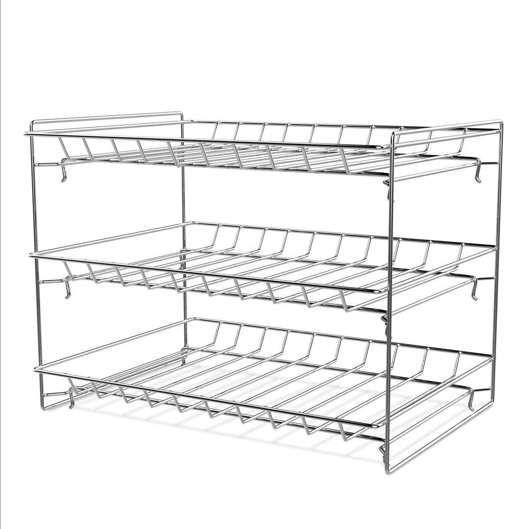 3 Tier Can Dispenser Stackable Can Organizer Rack Solid Metal for Kitchen Pantry Image 3