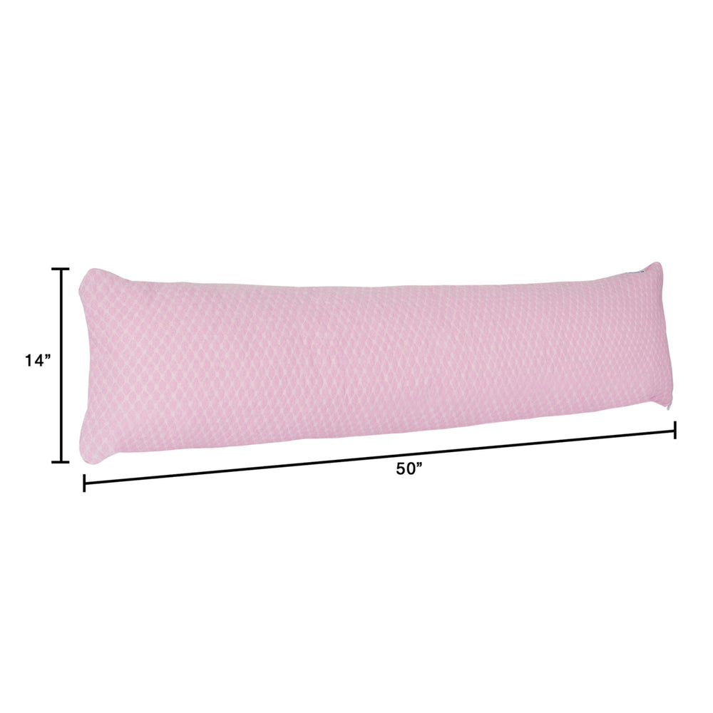 Pink Memory Foam Body Pillow Side Sleepers Aching Legs Knees Zippered Cover Image 2