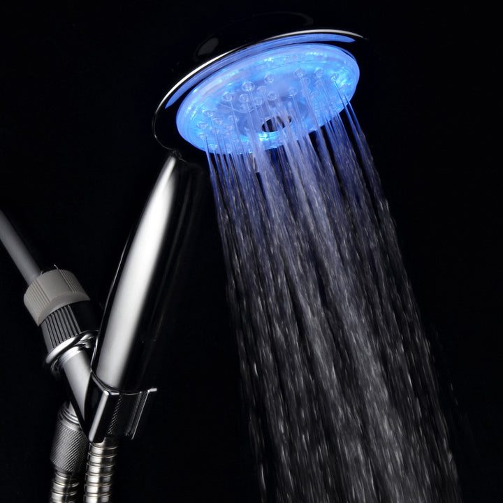 PowerSpa Air Turbo 7 Color 4 Setting LED Multi Function Handheld Shower Head Image 3