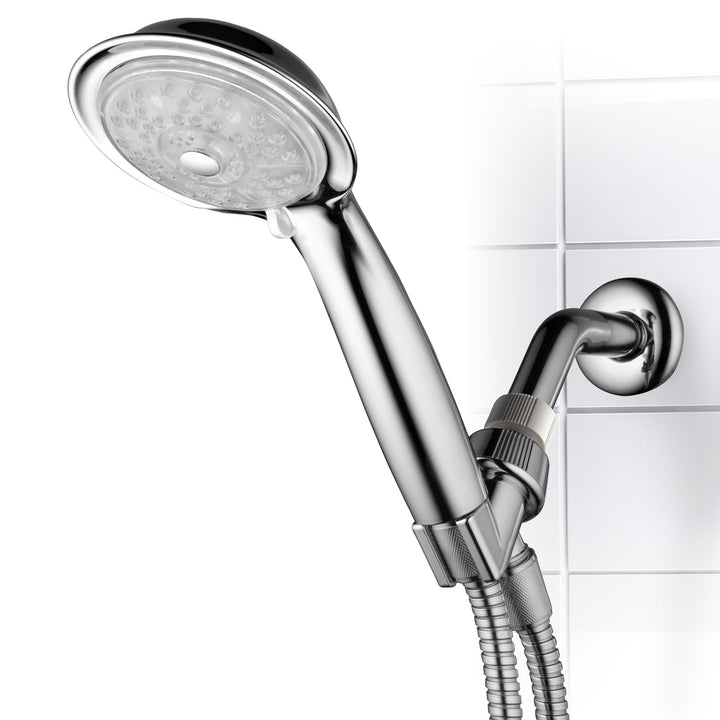 PowerSpa Air Turbo 7 Color 4 Setting LED Multi Function Handheld Shower Head Image 7