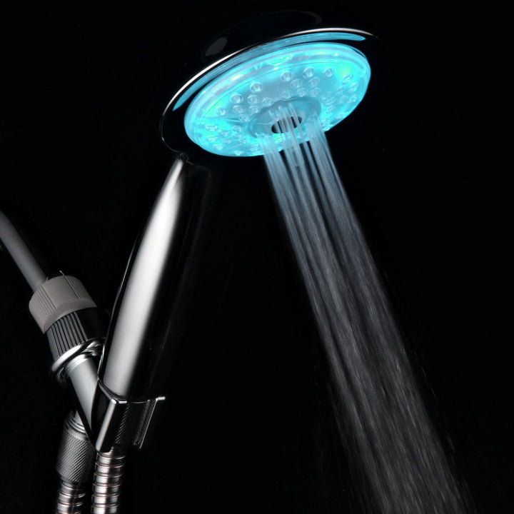 PowerSpa Air Turbo 7 Color 4 Setting LED Multi Function Handheld Shower Head Image 9