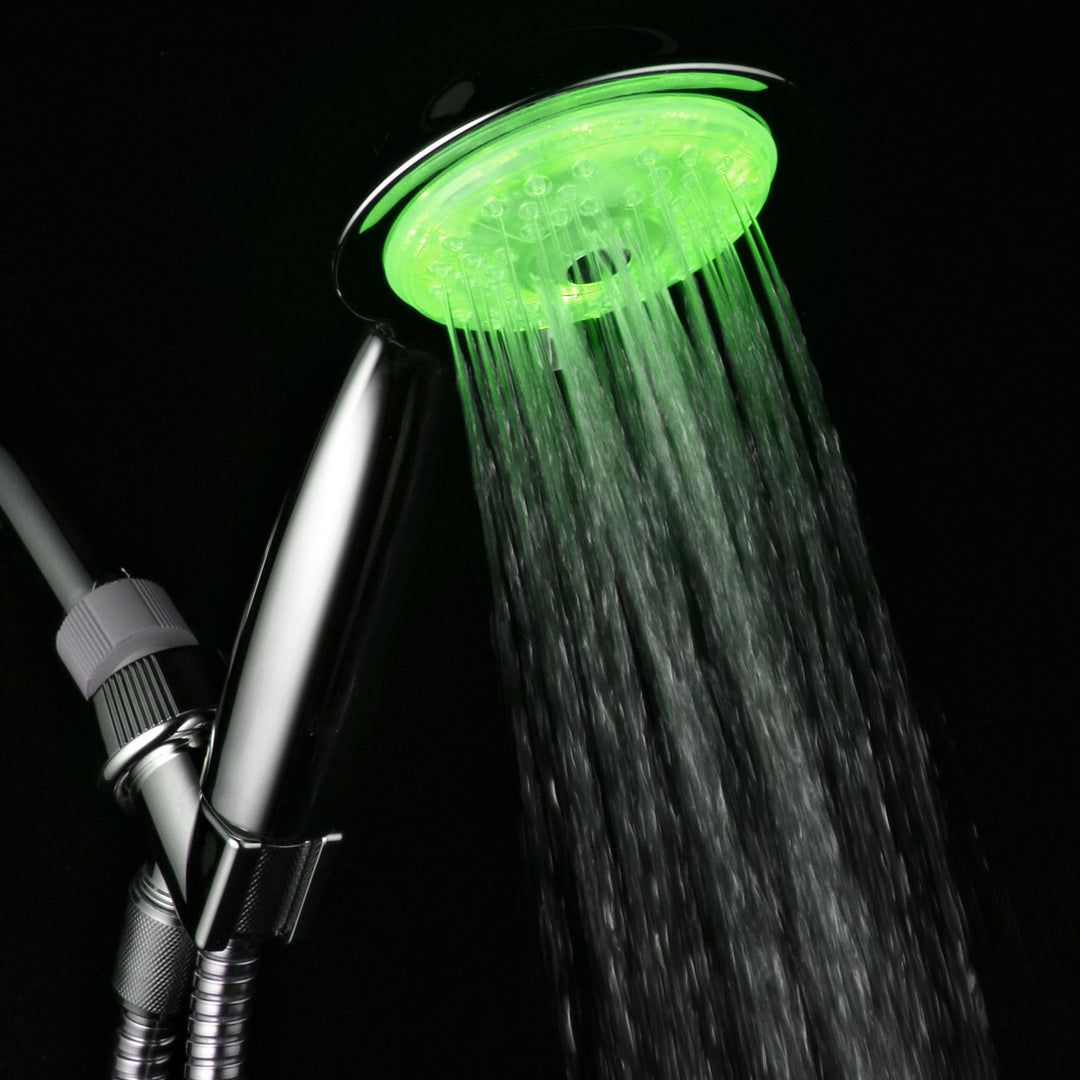 PowerSpa Air Turbo 7 Color 4 Setting LED Multi Function Handheld Shower Head Image 10