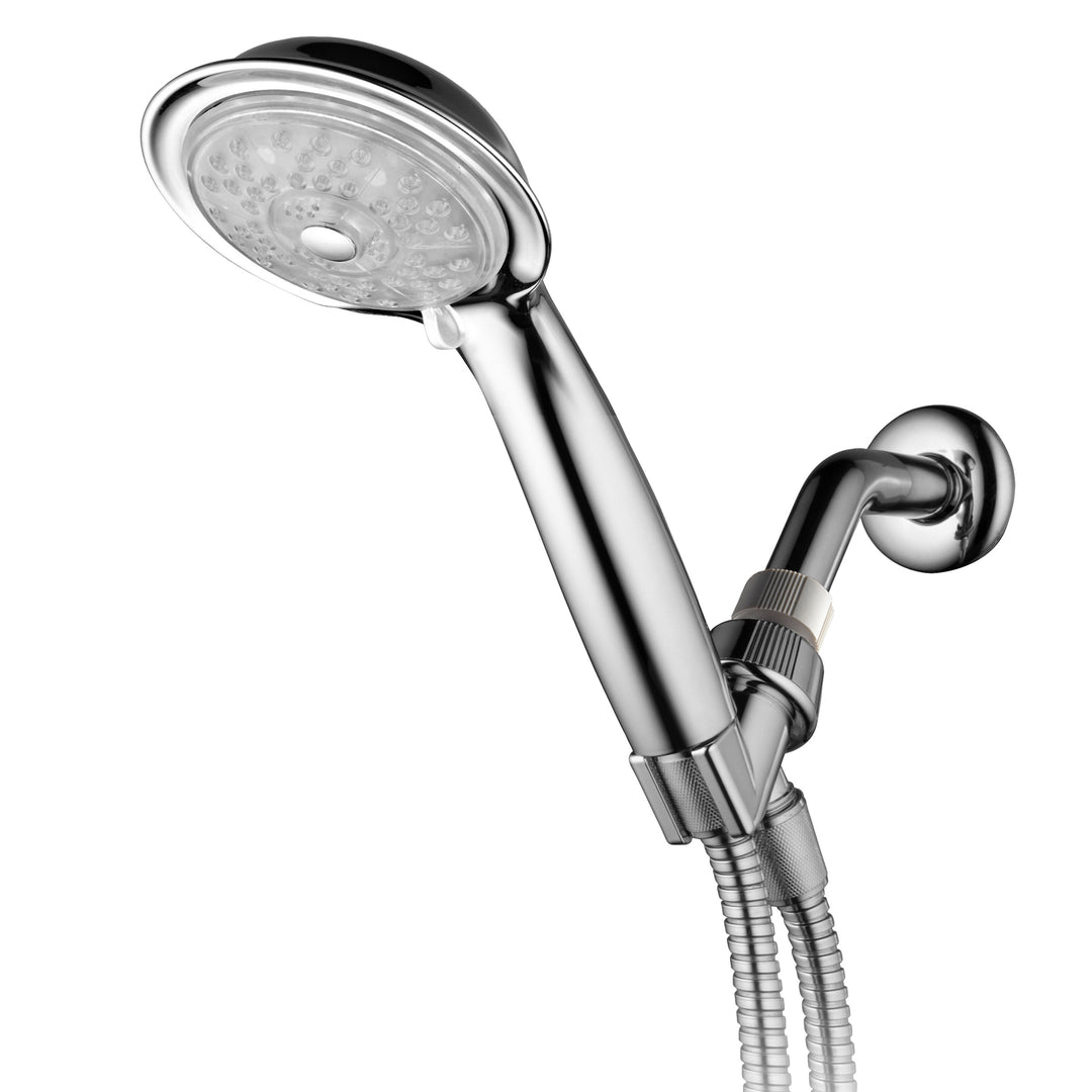 PowerSpa Air Turbo 7 Color 4 Setting LED Multi Function Handheld Shower Head Image 12