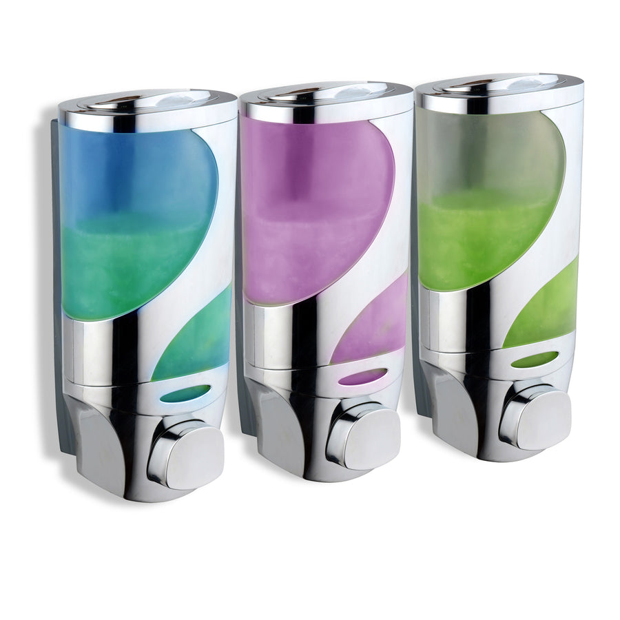 HotelSpa Wave Shower Dispenser System Modular Design Pack of 3 Chrome Finish Image 1