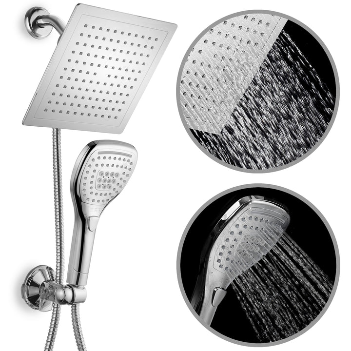 DreamSpa Ultra Luxury Rainfall Shower Combo Push Control Handheld 4.75 Inch Image 2