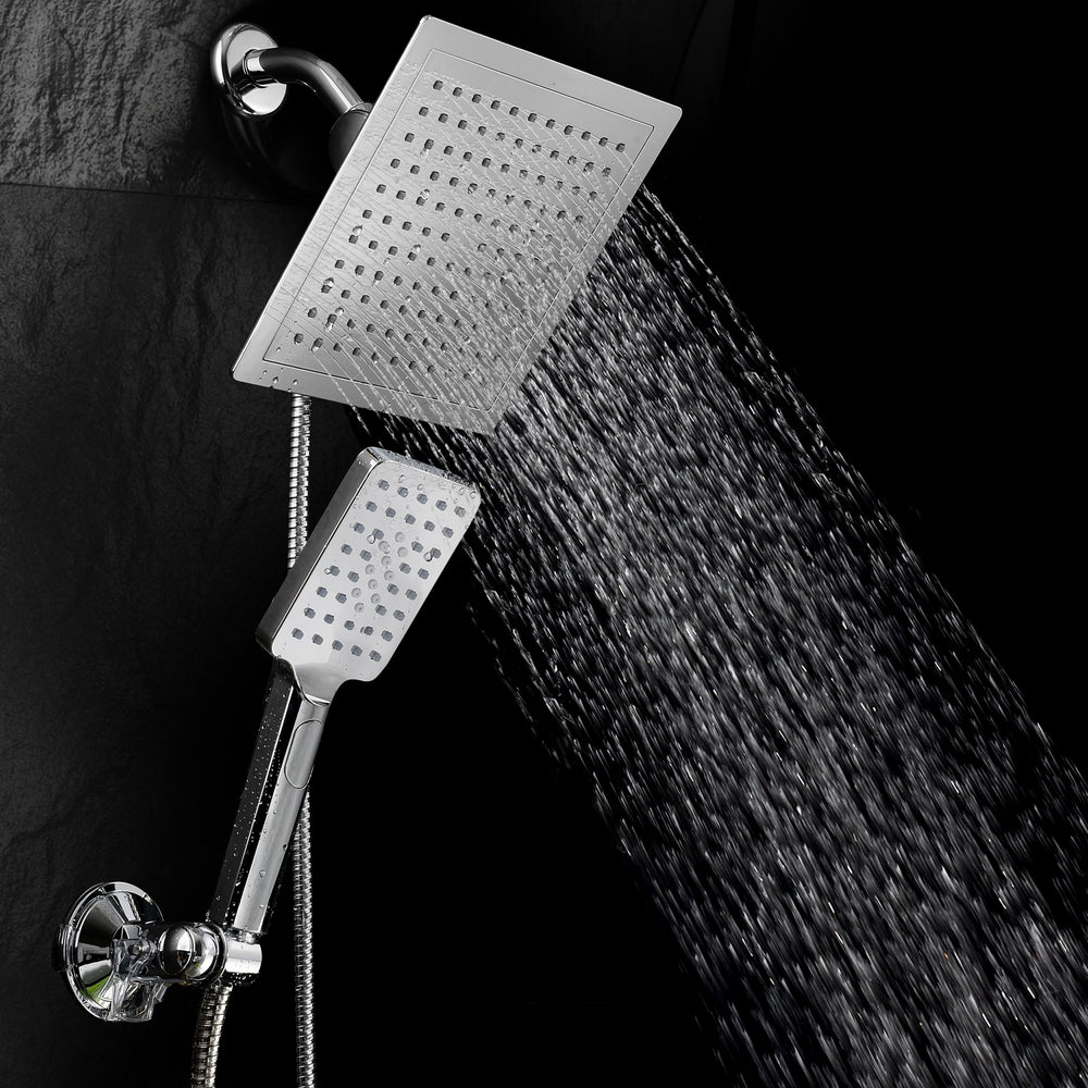 DreamSpa Ultra Luxury Rainfall Shower Combo Square 9 Inch Chrome Handheld 1686 Image 2