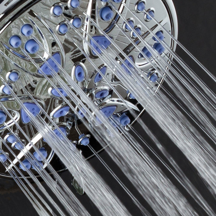 Microban 4 inch 6 setting Shower Head Purple Image 6