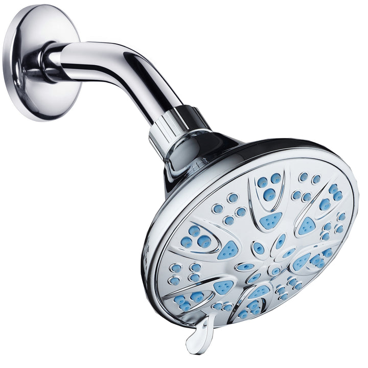 Microban 4 inch 6 setting Shower Head Blue 6604 Image 3