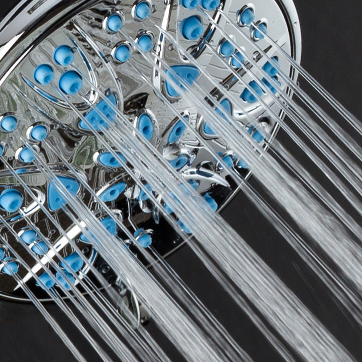 Microban 4 inch 6 setting Shower Head Blue 6604 Image 6