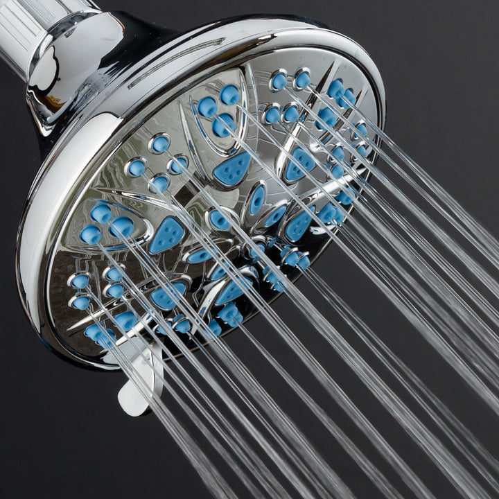 Microban 4 inch 6 setting Shower Head Blue 6604 Image 8