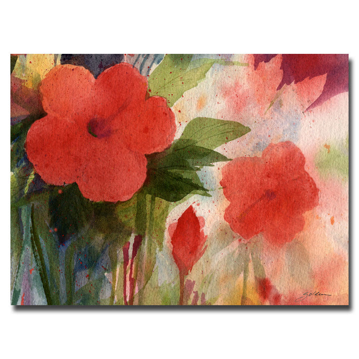Sheila Golden Red Blossoms Canvas Art 18 x 24 Image 1
