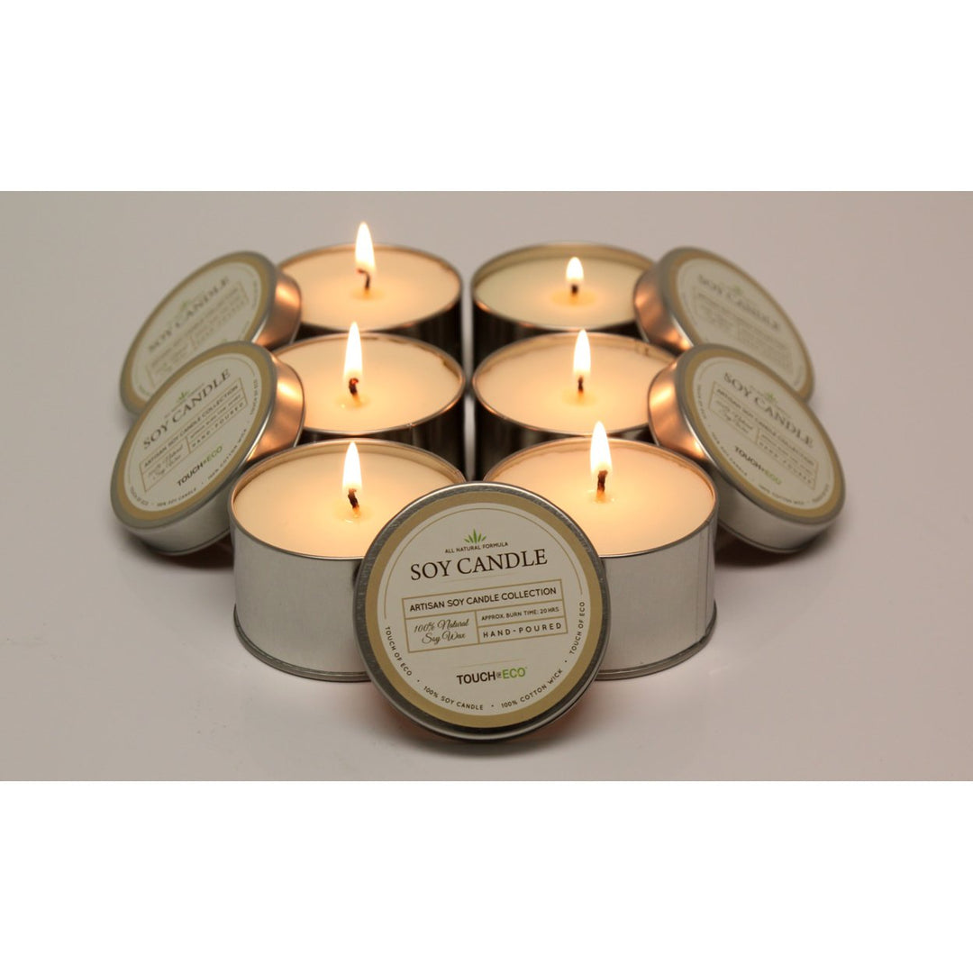 Touch of ECO 6 Pack Artisan Soy Candles Relax Awake Scents Eco-Friendly Gift Image 1