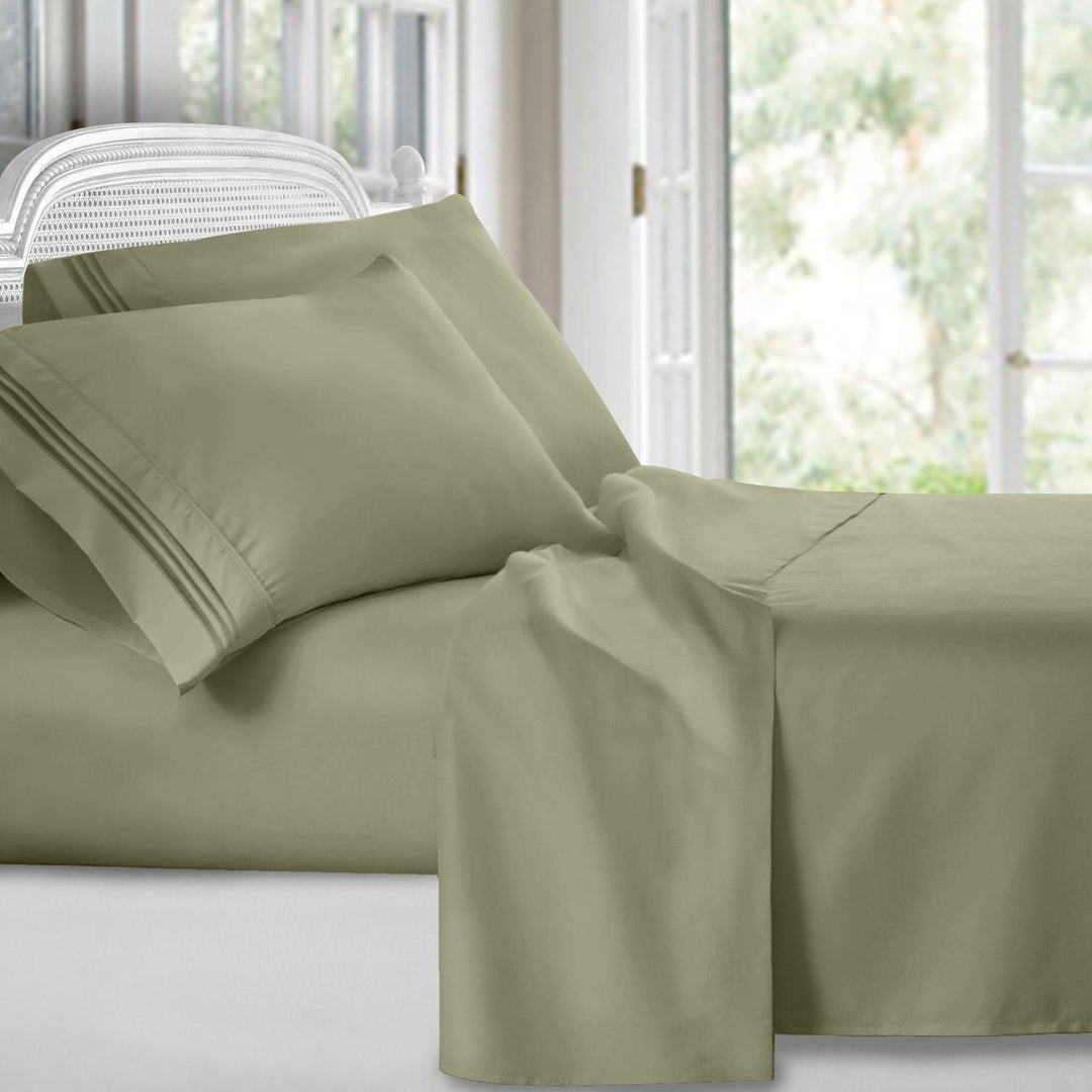 4-Piece 1800 Series Ultra-Soft Brushed Microfiber Deep Pocket Bed Sheet Set Image 3