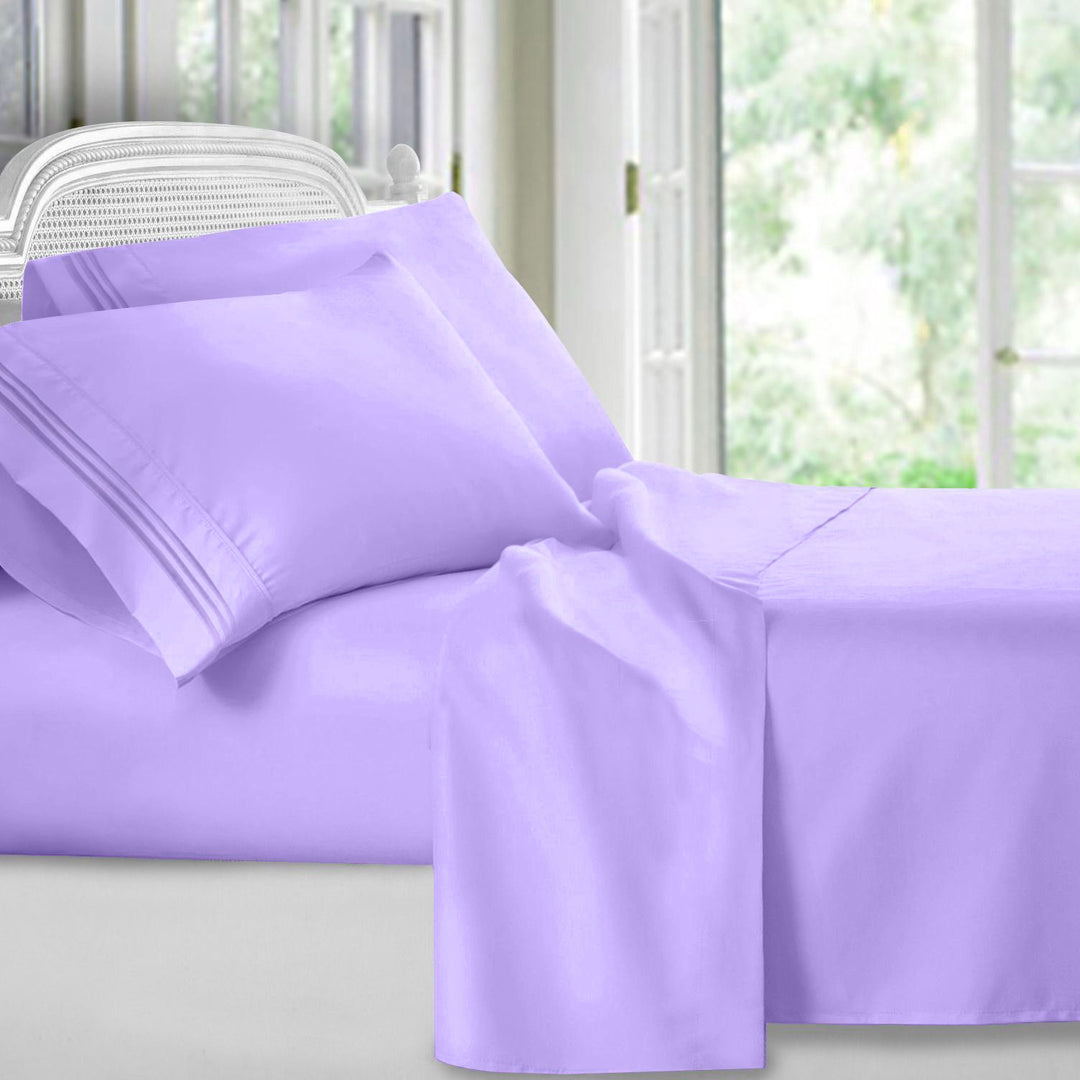 4-Piece 1800 Series Ultra-Soft Brushed Microfiber Deep Pocket Bed Sheet Set Image 10