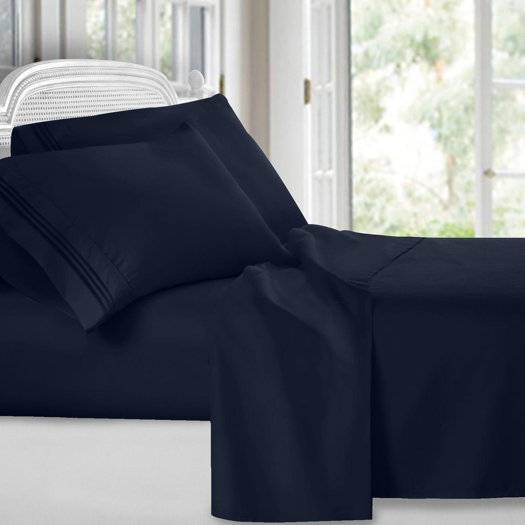 4-Piece 1800 Series Ultra-Soft Brushed Microfiber Deep Pocket Bed Sheet Set Image 9