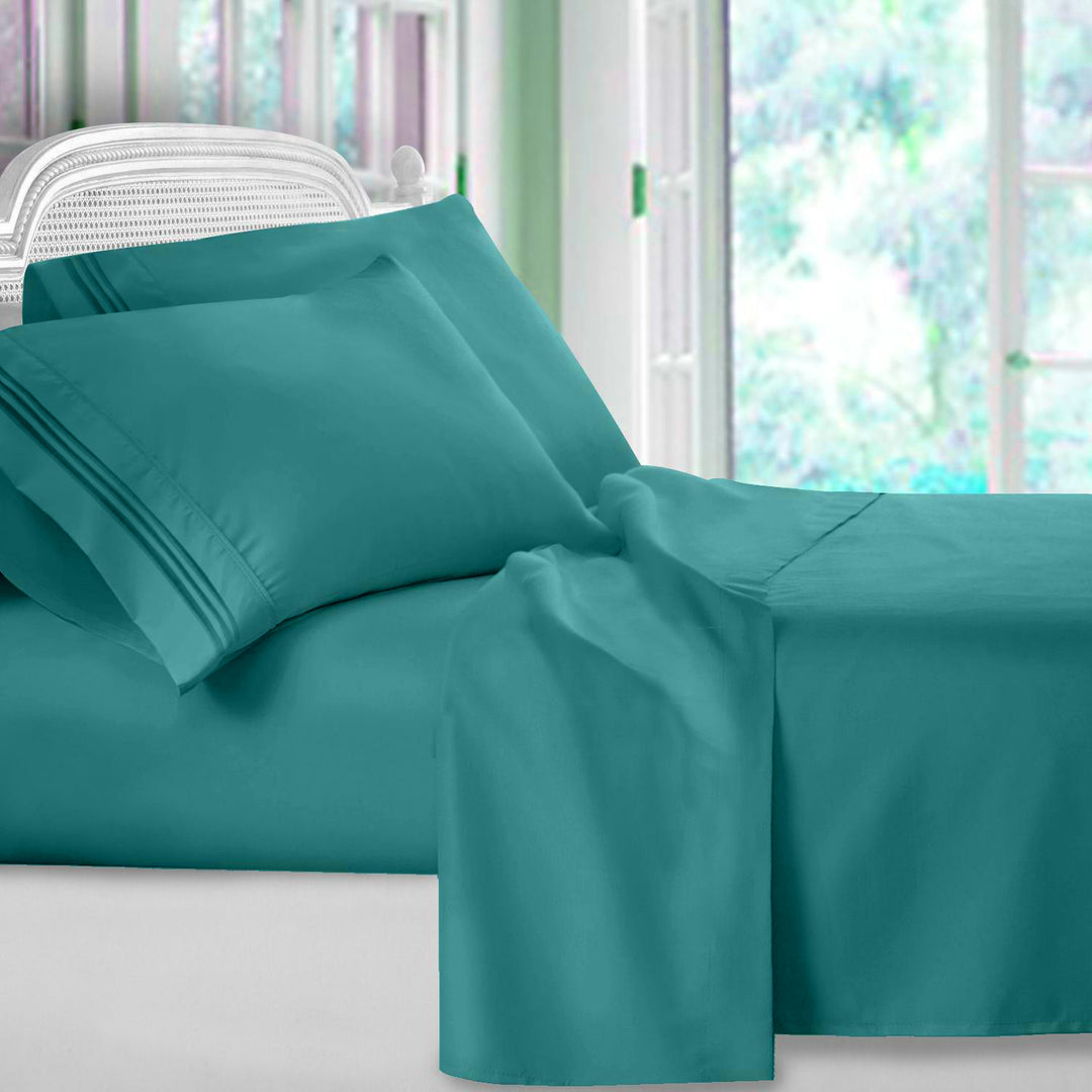 4-Piece 1800 Series Ultra-Soft Brushed Microfiber Deep Pocket Bed Sheet Set Image 8