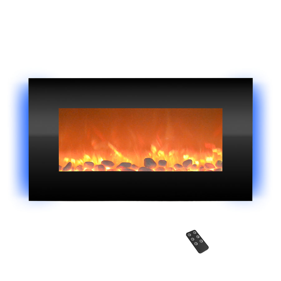 Northwest Electric Fireplace Wall Mounted 30.5 Inch Remote Adjustable Heat Mahogany Image 1