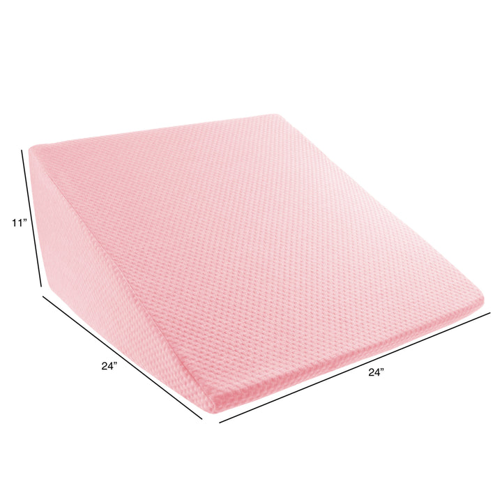 11 Inch High Wedge Incline Memory Foam Pillow for RLS Acid Reflux Reading Bed Pink Image 3