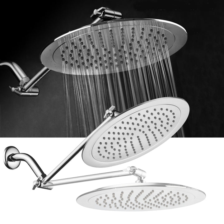 AquaSpa 9-inch Round Rain Shower Head and FREE 11 Inch Solid Brass Adjustable Extension Arm Image 3