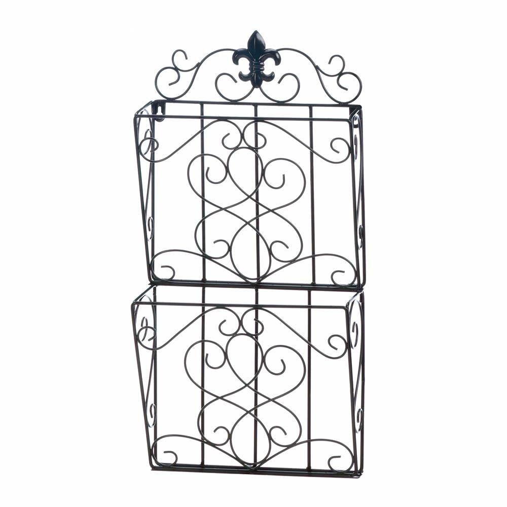 FLEUR-DE-LIS DUAL MAGAZINE WALL RACK Image 1