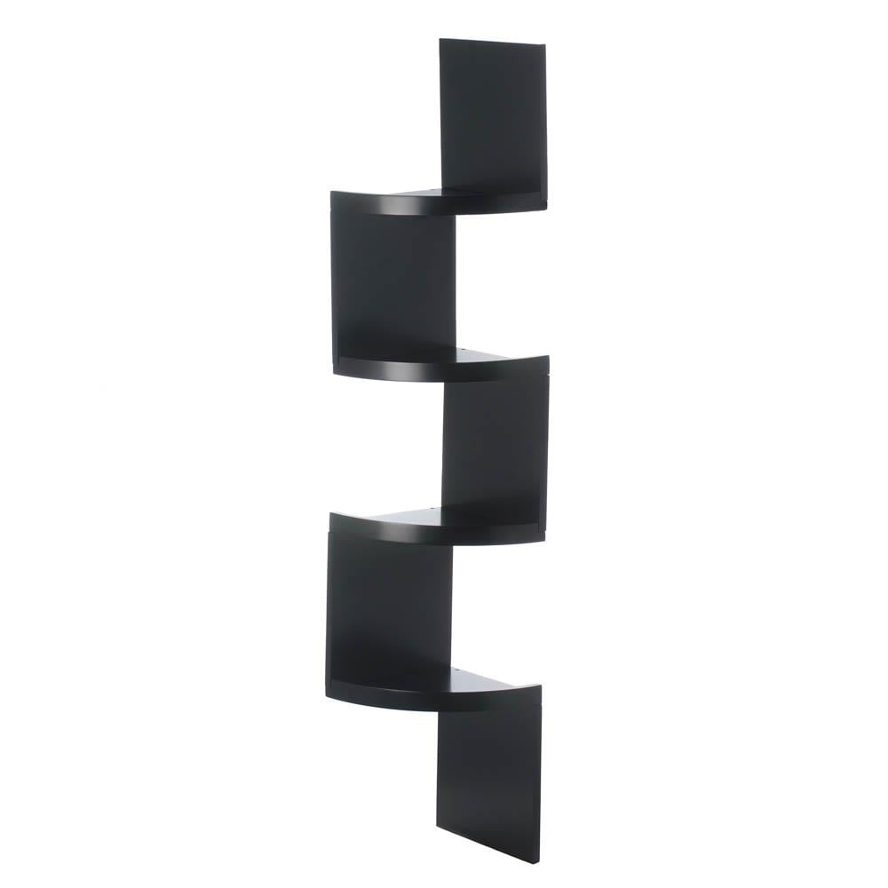 ZIG ZAG 4-TIER BLACK CORNER SHELF Image 1