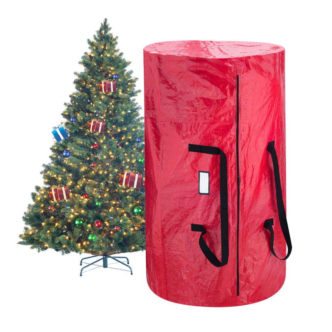 Christmas Tree and Wreath Storage Bag Organizers Zipper with Handles Red Image 4