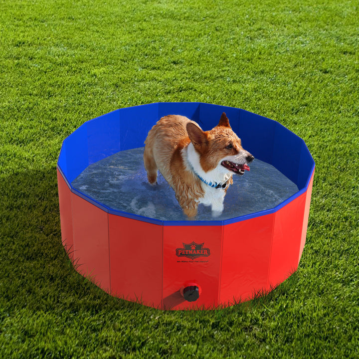 30" Collapsible Pet Pool and Bathing Tub with Carrying Case Image 2