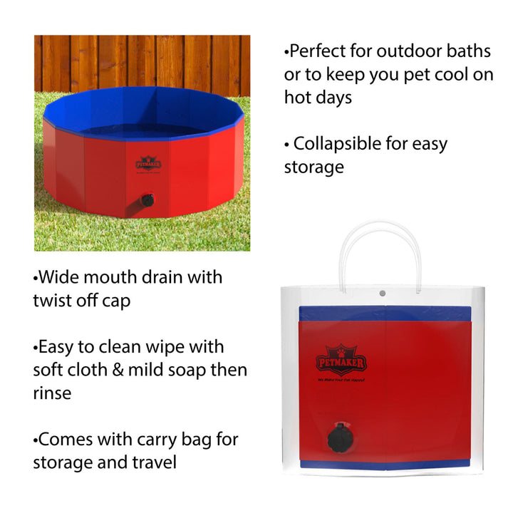 30" Collapsible Pet Pool and Bathing Tub with Carrying Case Image 4