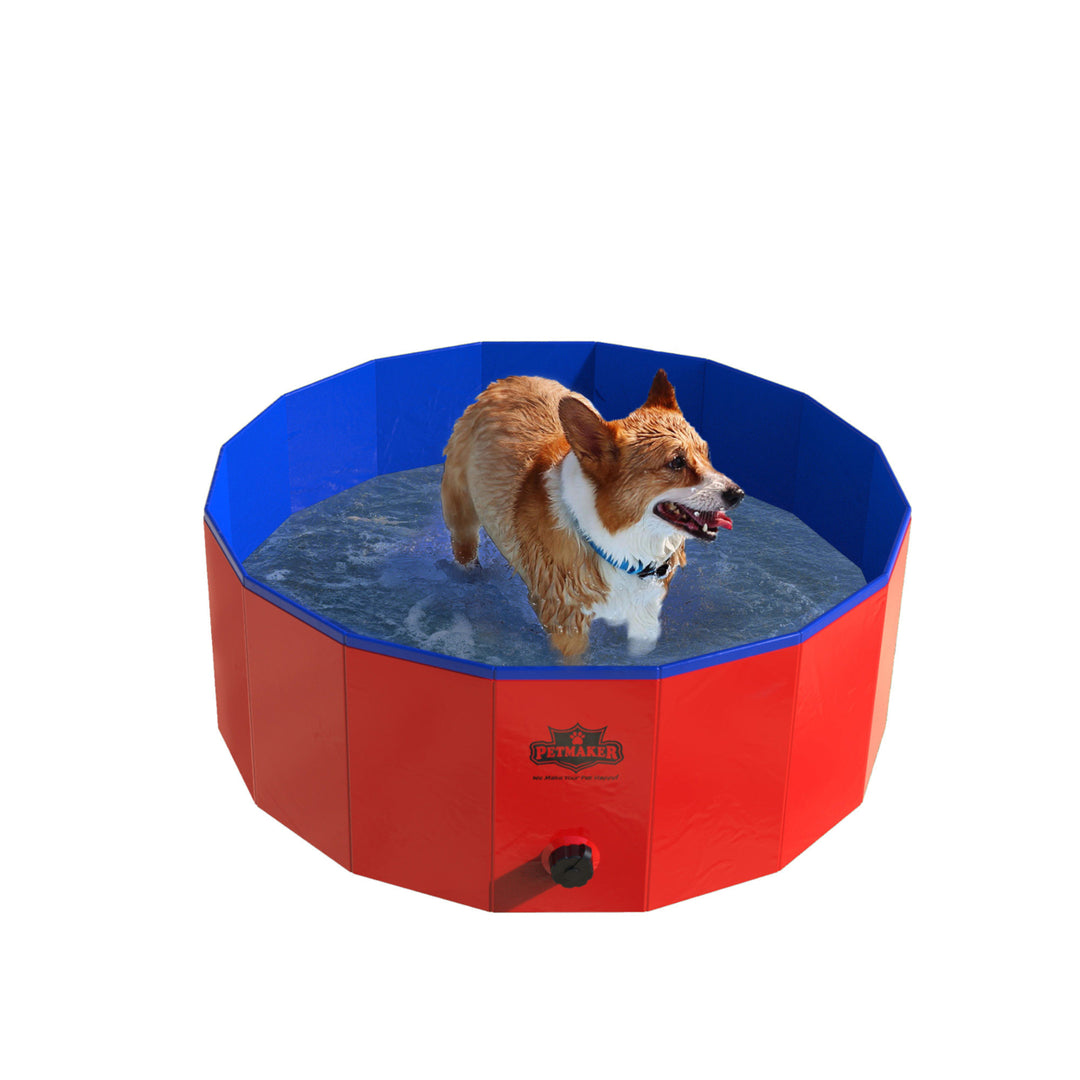 30" Collapsible Pet Pool and Bathing Tub with Carrying Case Image 1