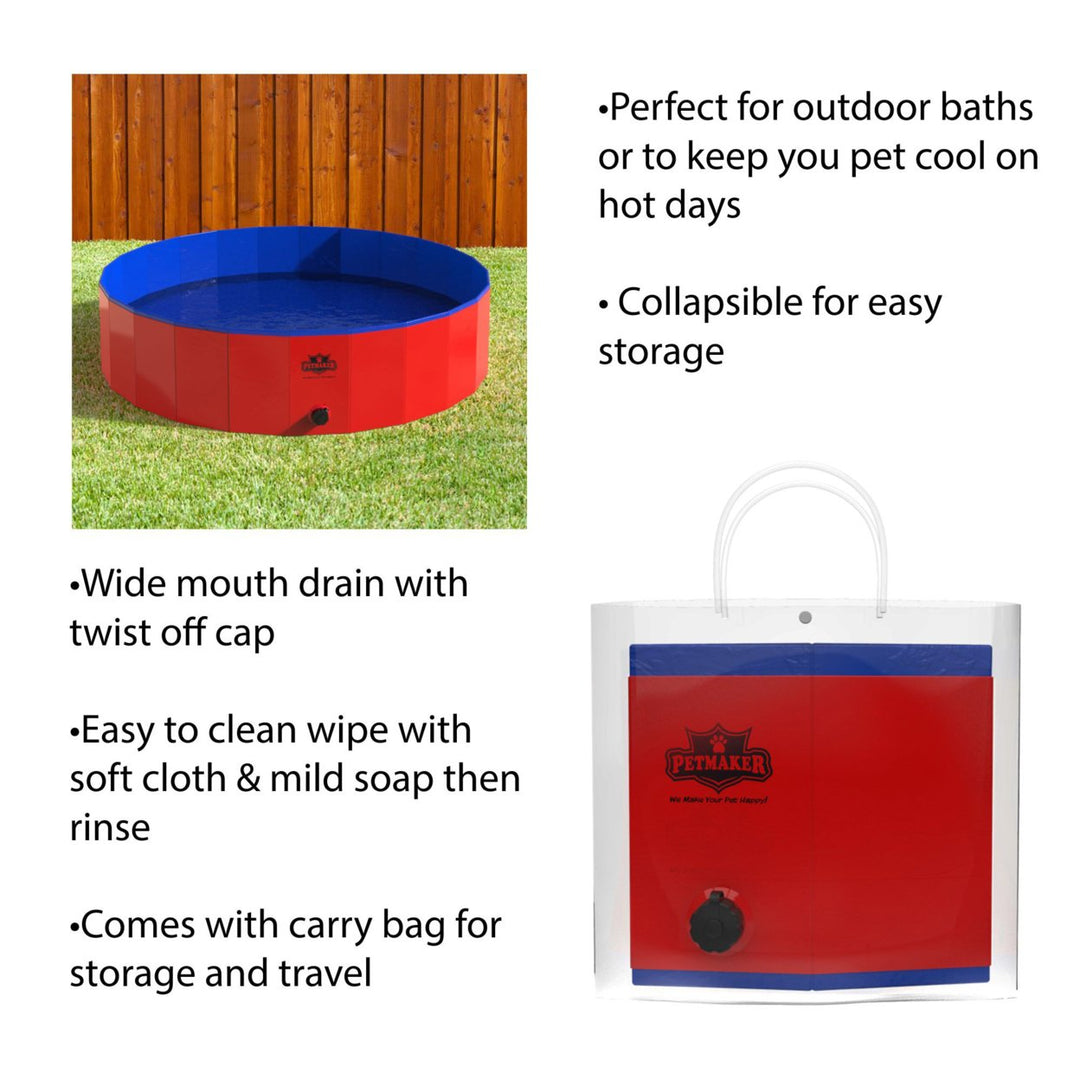 Petmaker 47 Foldable Travel-Friendly Pet Pool and Bathing Tub Image 3