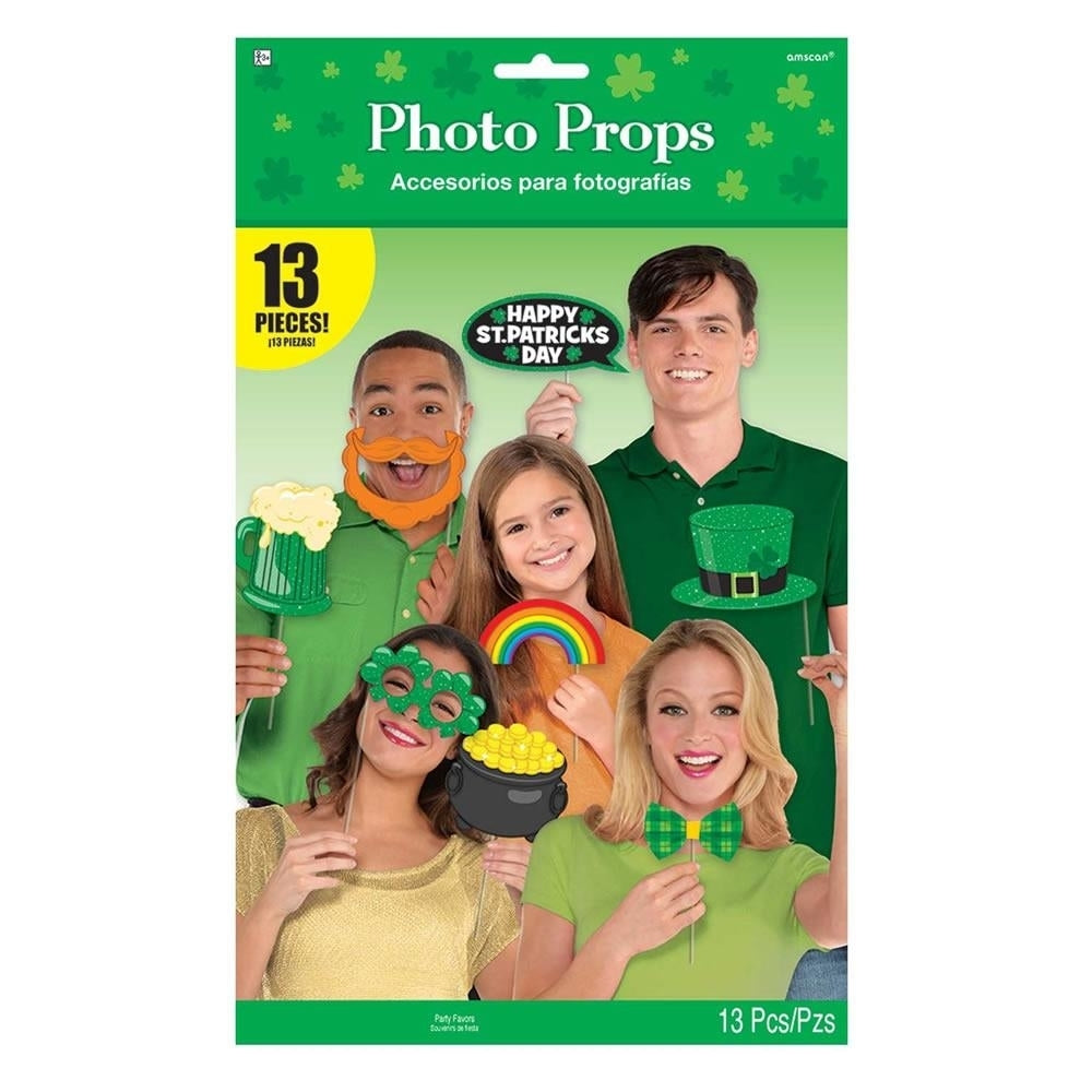 St. Patricks Day Photo Booth 13 piece Prop Kit Luck of Irish Accessories Amscan 399465 Image 2