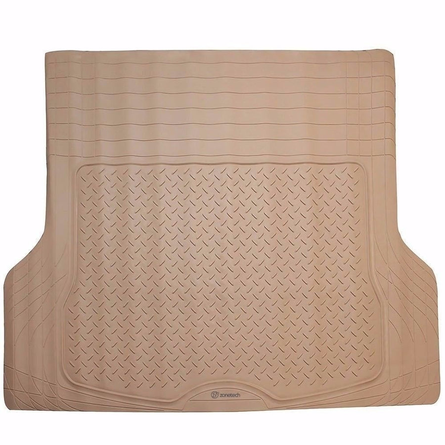 Zone Tech Trimmable Car Beige Cargo Trunk Rubber Floor Mat Image 1