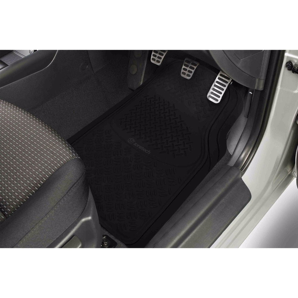 Zone Tech Extra Heavy Duty Rubber Floor Mats 3 Piece Set Black All Weather Armor Image 2