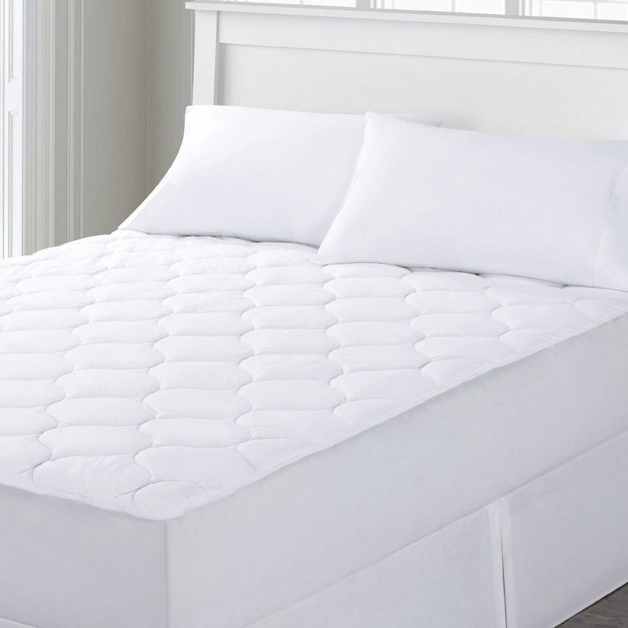 Comfort Linen Quilted Mattress Pad Image 1