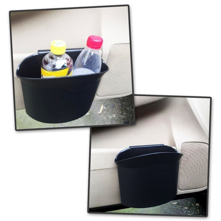 Zone Tech Portable Mini Car Garbage Can Traveling Portable Trash Washing Pail Image 2