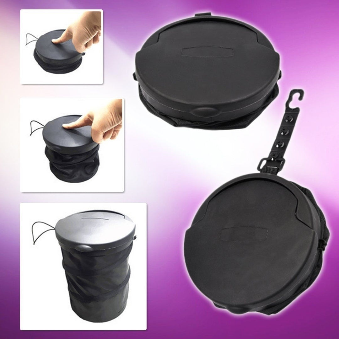 Zone Tech Pop up Leakproof Trash Can Collapsible Car Hanging Garbage Bin Cover Image 4