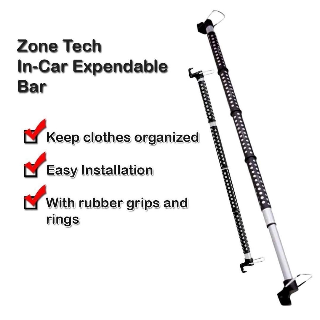 Zone Tech 2x Expandable Car Clothes Hanger Clothing Rod Bar Garment Rack Holder Image 2