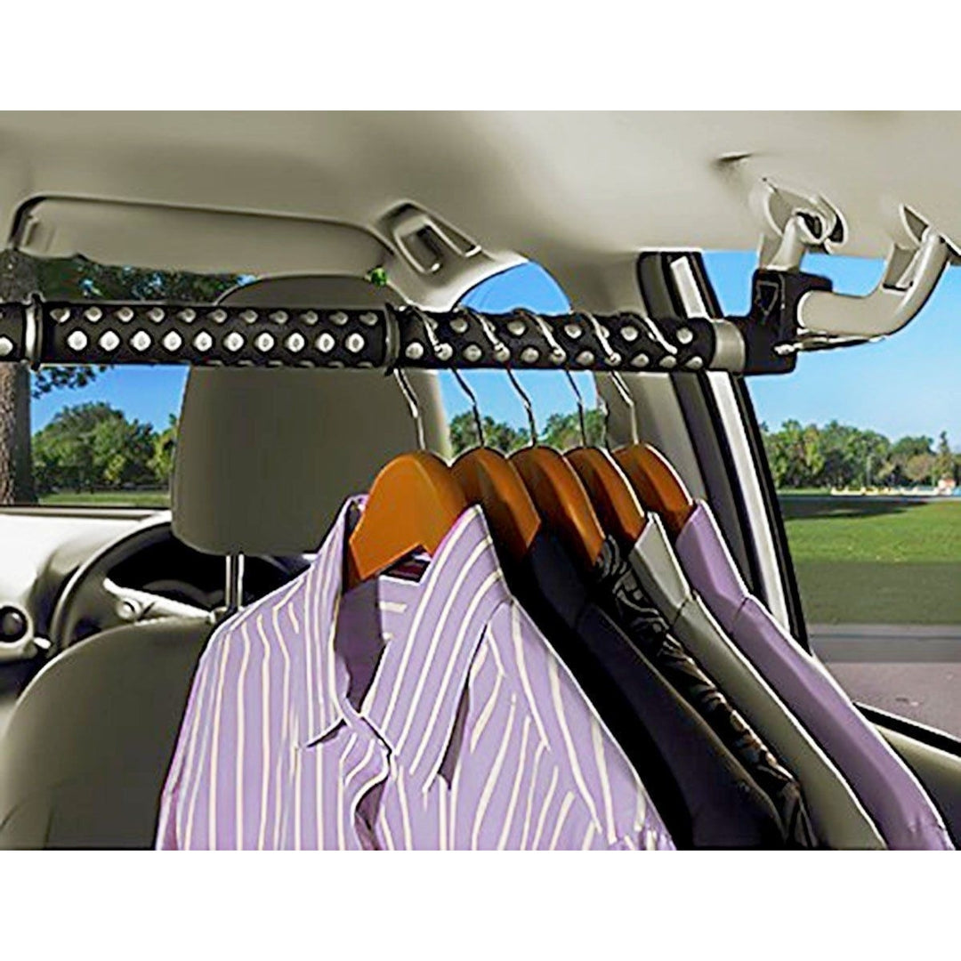 Zone Tech 2x Expandable Car Clothes Hanger Clothing Rod Bar Garment Rack Holder Image 5