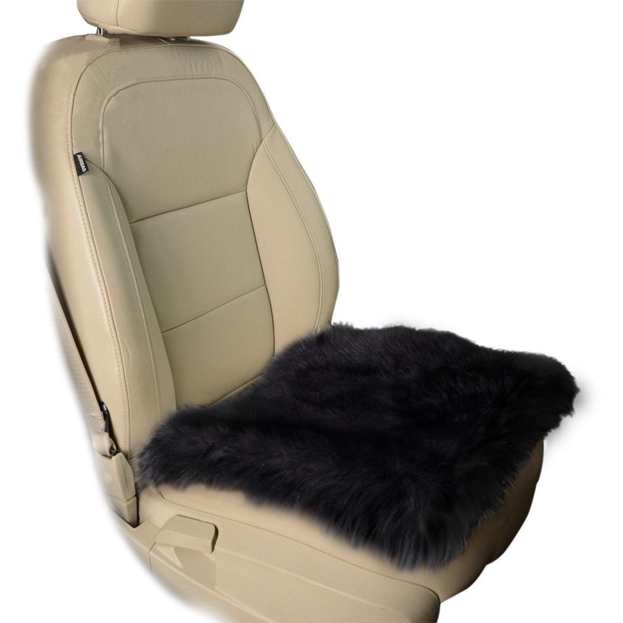 Zone Tech Black Faux Sheepskin Car Seat Home Cushion faux Pad Cover Warm Mat Image 1