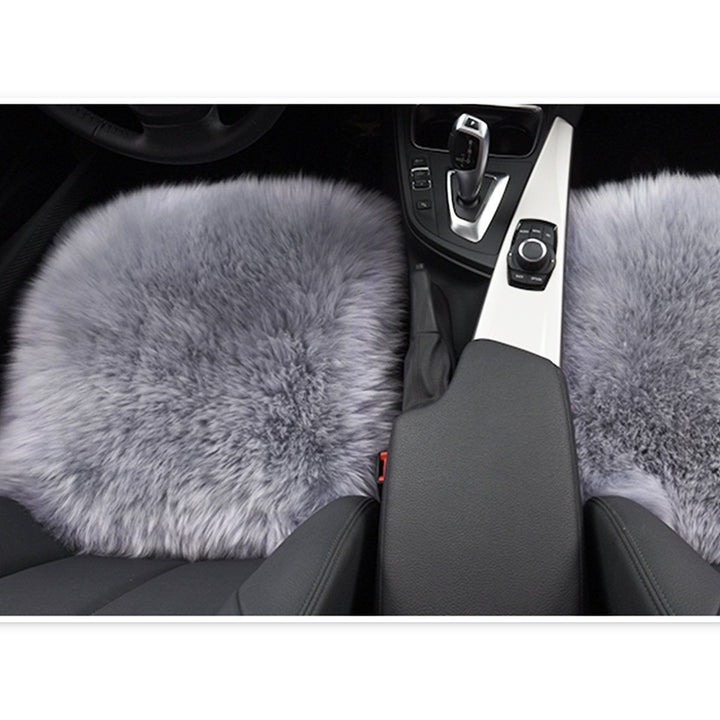 Zone Tech Gray Faux Sheepskin Car Seat Home Cushion faux Pad Cover Warm Mat Image 6