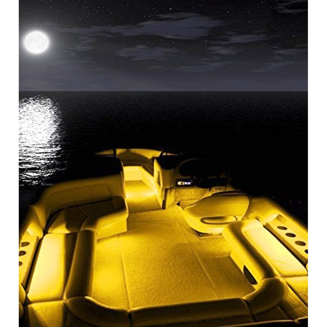 Zone Tech 8x Flexible Waterproof Yellow/Amber 15 LED 30cm Light Strips Motorcycl Image 3