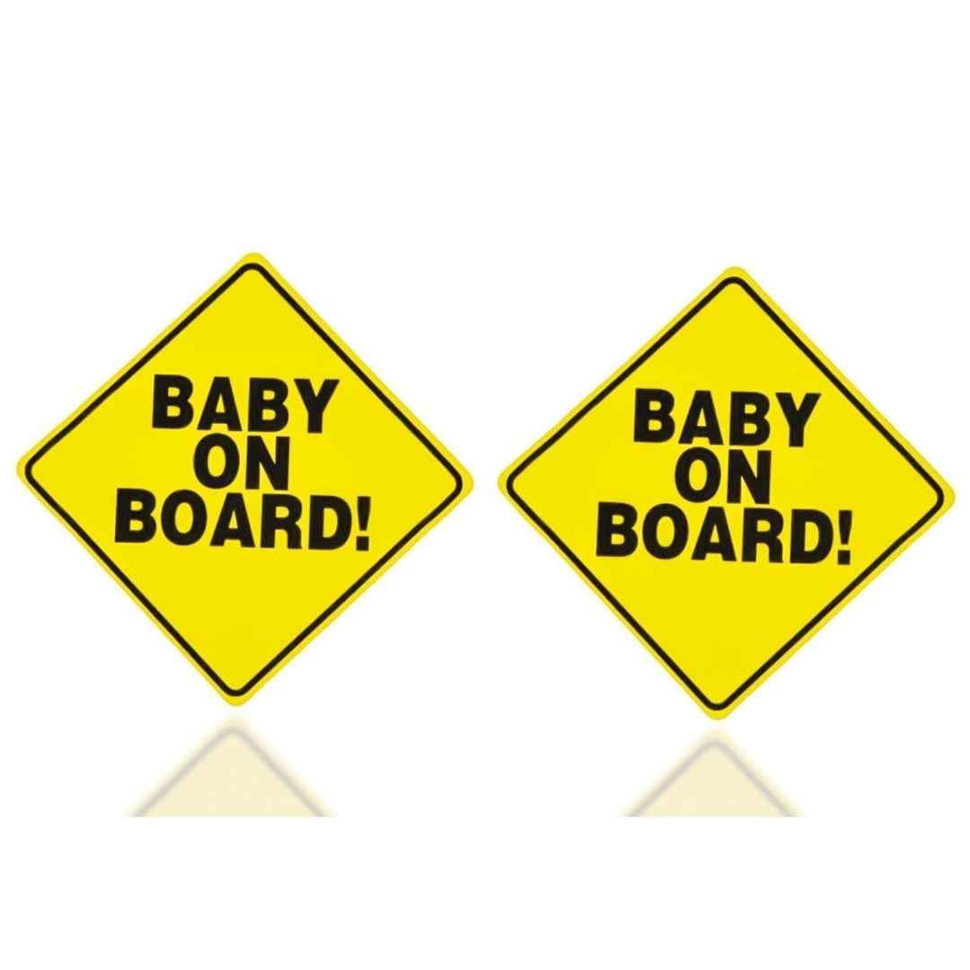 Zone Tech 2x Baby on Board Vehicle Car Warning Bumper Decal Sticker Signs 5x5" Image 1