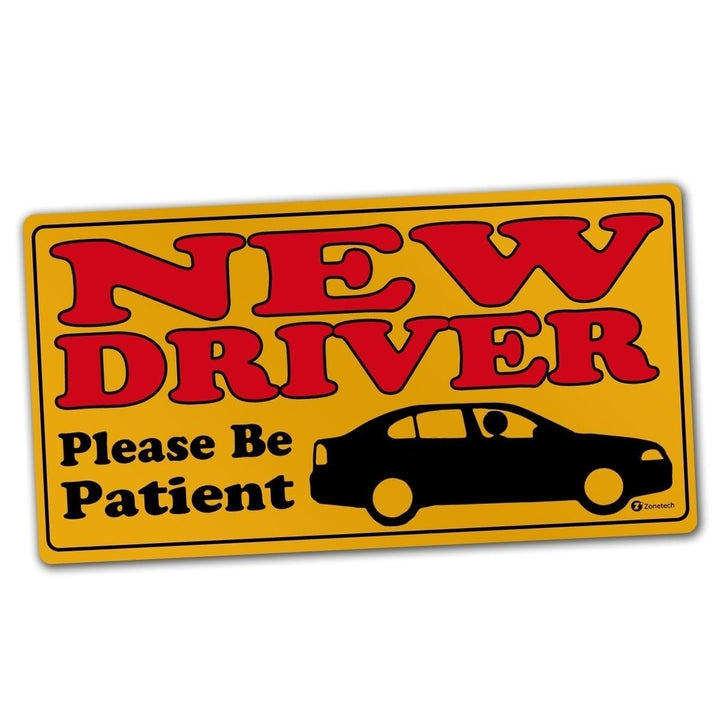 Zone Tech Student Driver Please Be Patient Magnet Safety Decal Caution Sign Image 1