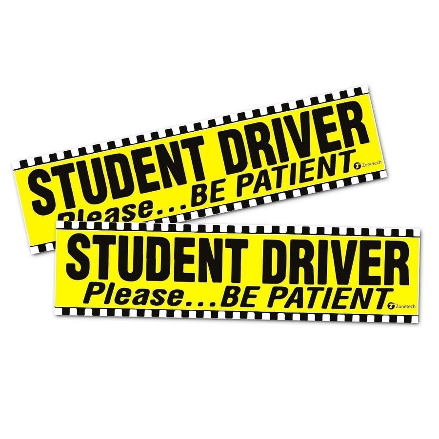 Zone Tech 2x Student Driver Please Be Patient Car Bumper Magnet Decal 12x3" Image 1