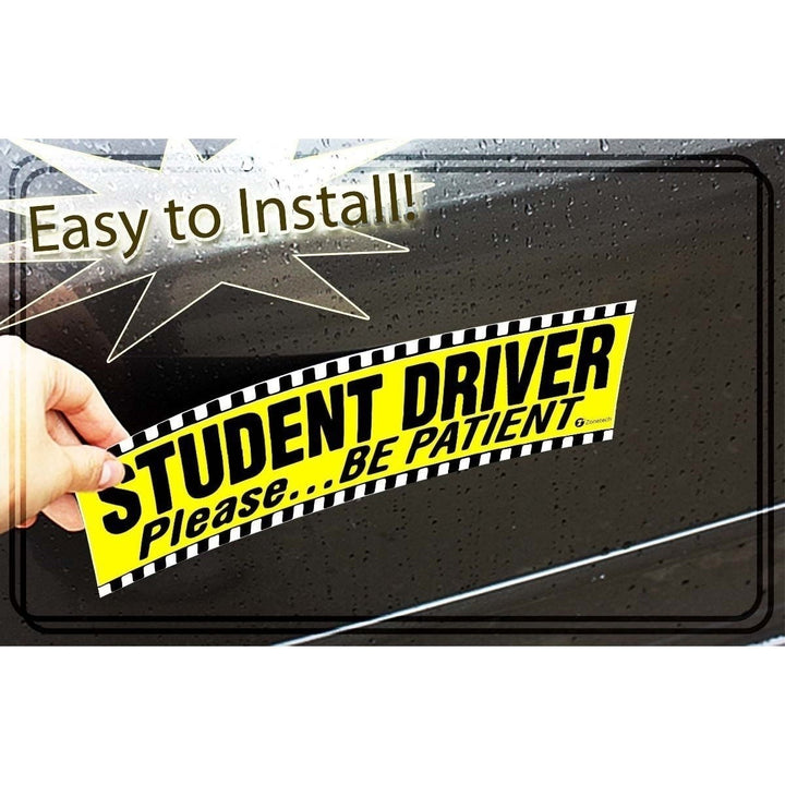 Zone Tech 2x Student Driver Please Be Patient Car Bumper Magnet Decal 12x3" Image 3